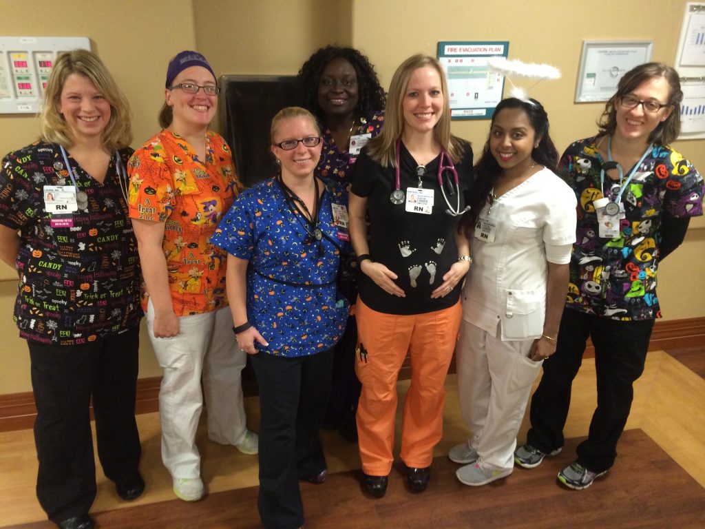 Krystal and some of her coworkers at St. Francis Hospital. "We see it all here," says Krystal.