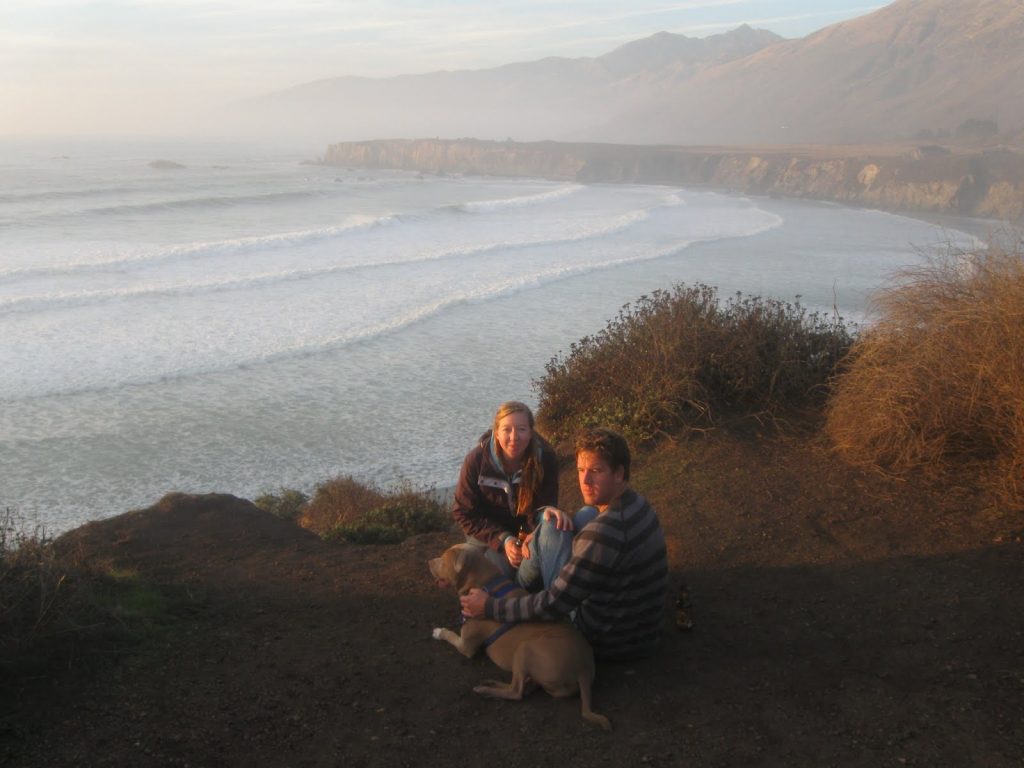 Crystal: This photo was taken when I was working as a travel nurse at a Kaiser Hospital in San Jose, CA. My boyfriend Mike and my dog Bradley came out west with me from our home state of Delaware. The shot was taken about 2 hours south of San Jose, at Plaskett Creek in Big Sur, CA; one of the most beautiful and undeveloped stretches of coastline in the U.S. This was one of our first trips there and we went back at least ten more times before moving back to Delaware. Without nursing, I may never have had this opportunity to see our amazing country!