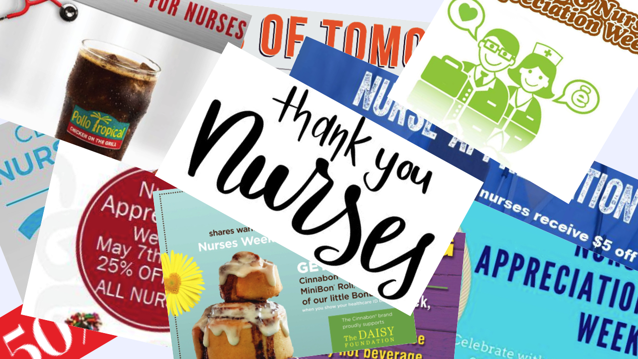 Collage: Nurses Week Massive List of Special Offers