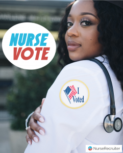 Logo: Nurse Vote - vertical