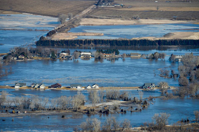 Flooded: Nebraska countryside in the wake of the "bomb cyclone"