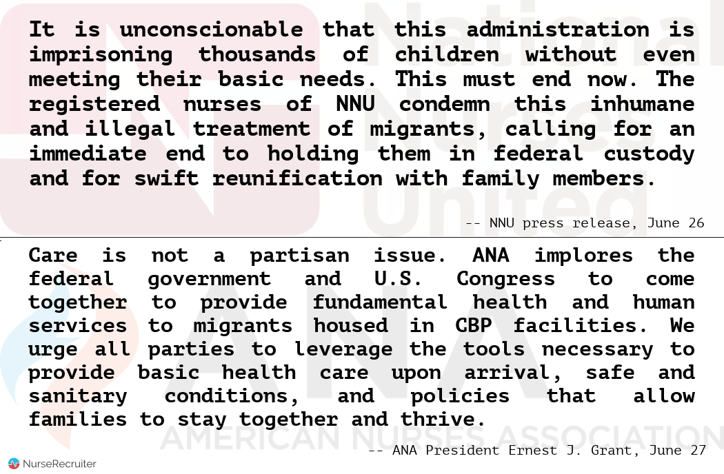 Who speaks for you? NNU and ANA statements on migrants and the border