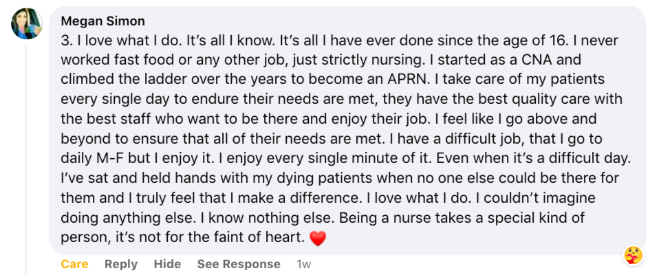 Megan Simon Nurses Week comment